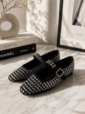 New Sam Edelman Rhinestone Studded Mary Jane Flats w/ Box❤️🍒